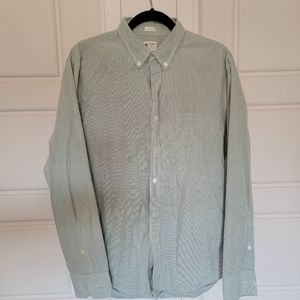 J. Crew Vintage green and white checked men's button down.